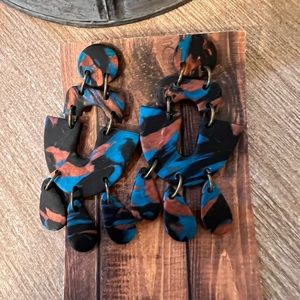Beautiful western polymer clay dangle earrings